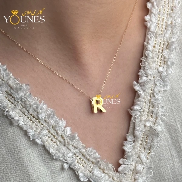 گردنبند طلا حرف R